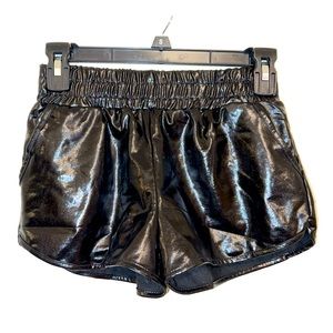 Girls black metallic shorts